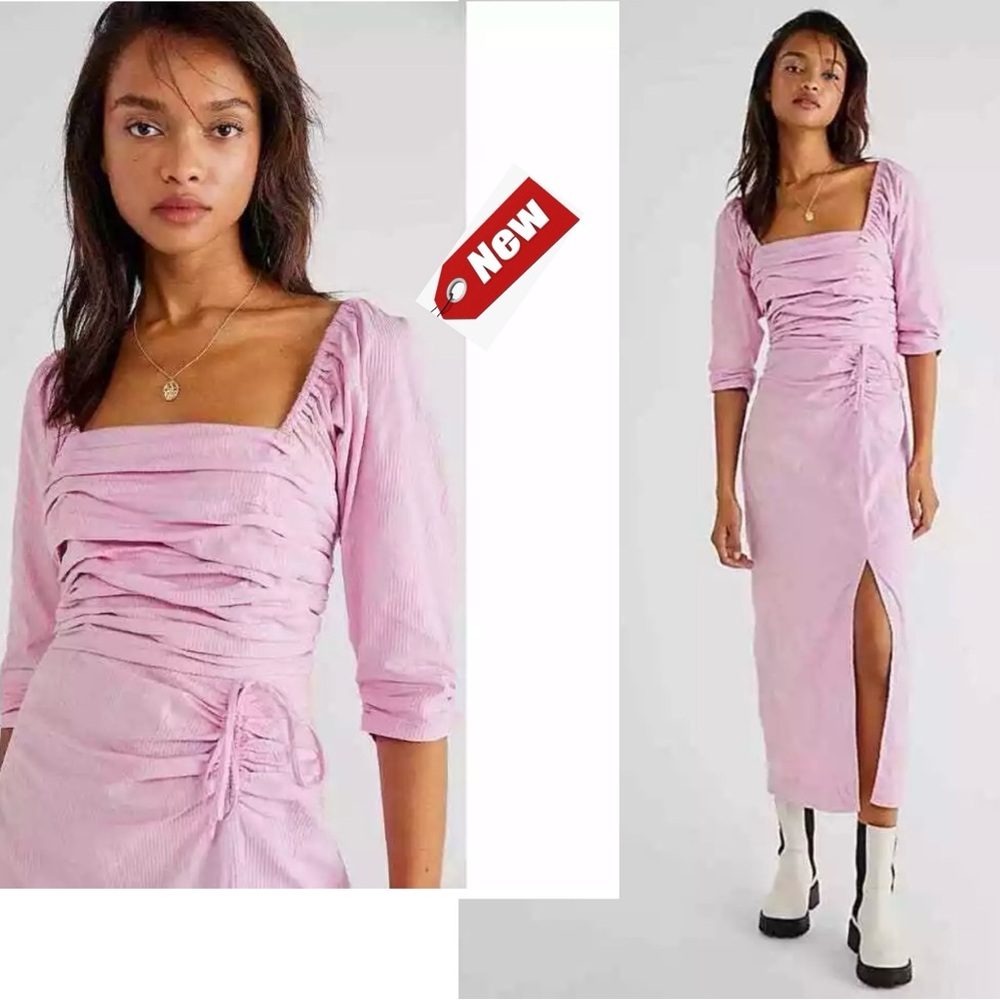 Elegant Pink Ruched Dress
